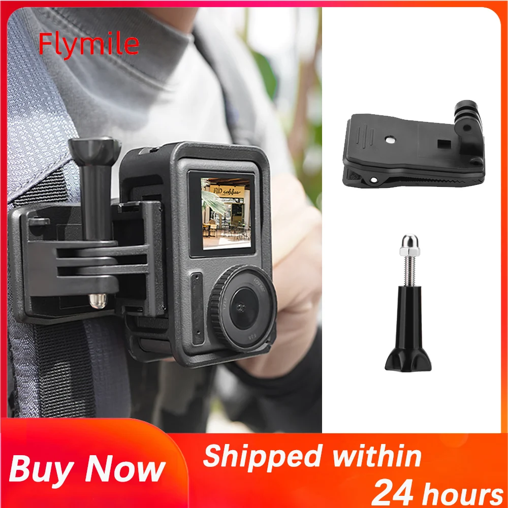 

Flymile Backpack Clip for DJI Action 4 5Pro/Pocket 3/GoPro 13 12 Sports Camera 360° Rotary Backpack Strap Mount Clamp Accessory