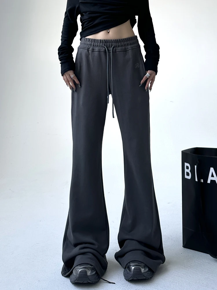 American Sle taille haute cloche Bot pantalon femmes printemps automne nouveau pantalon sabot décontracté grandes femmes sport pantalons de survêtement