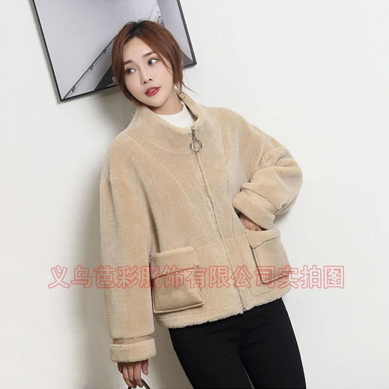 Ba Cai, The New Domestic Winter Fur Coat for Women's 2019 Korean Version of Granular Sheep Shearing Coat with Integrated Fur