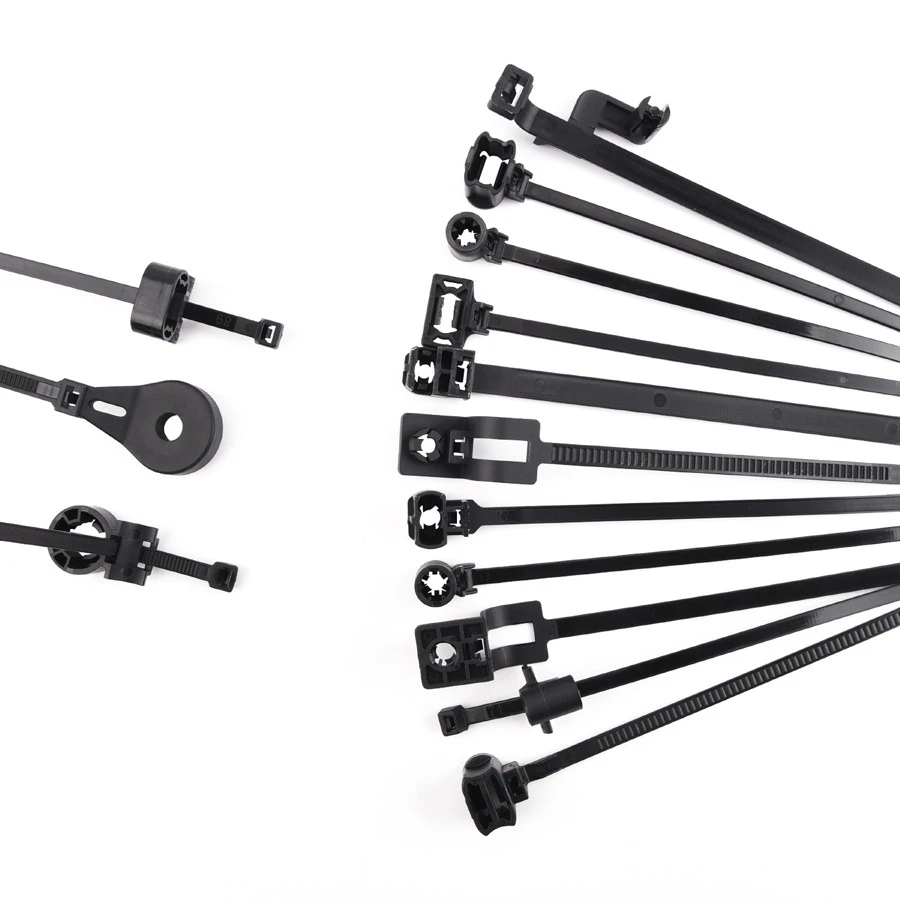 Self-Locked Nylon Cable Tie Push Clips Wire Tie Released Zip Straps Car Pipe Cable Fastener Bundle Fixed Binding