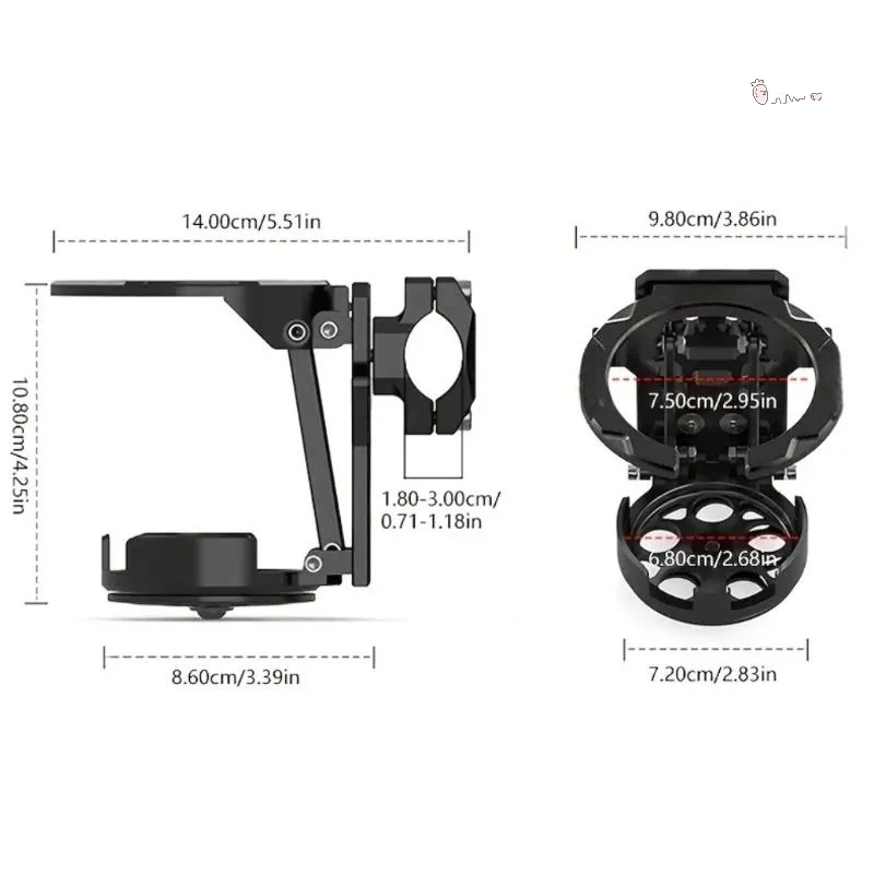 

[M] 1/4Pcs Motorcycles Bottle Holder Water Cup Bracket Holder Accessories Foldable Turntable Motorcycle Cup Holder For Handlebar