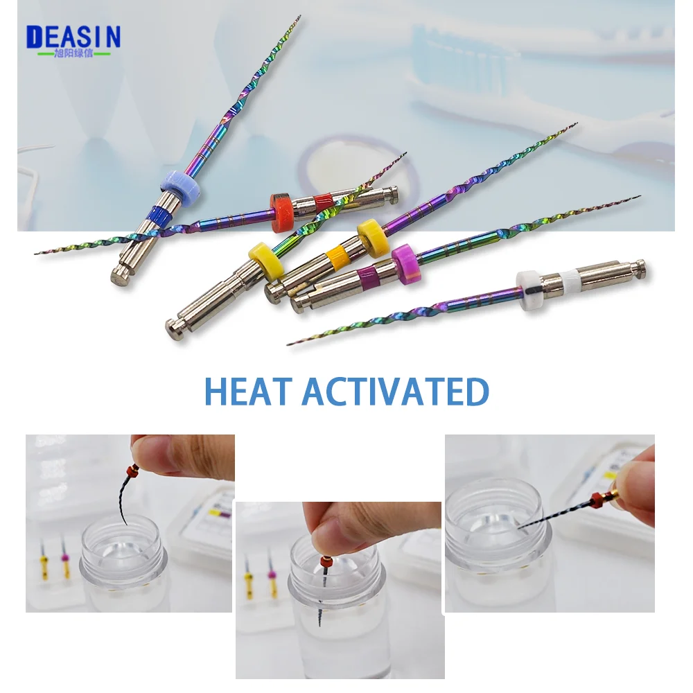 Rainbow Series Dental SX-F3 Files 6pcs/Box Heat Activated 25mm NiTi Canal Root Rotary File Can Bend Endodontic Treatment