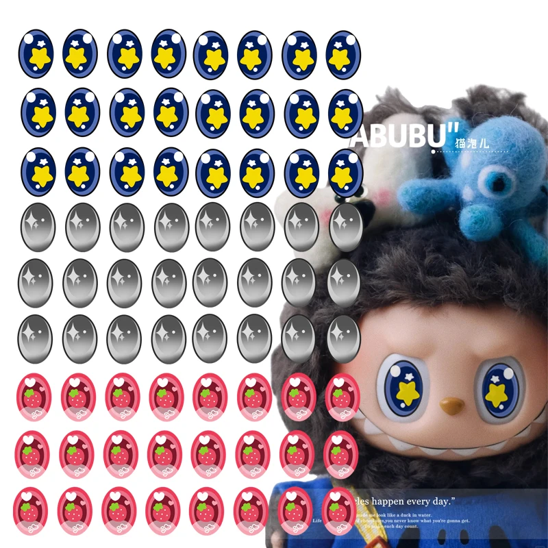 

Labubu V1v2v3 New Eye Stickers Mokoko Series Same Eye Stickers Diy Labubu Doll Material Props 10th Anniversary Labubu Accessorie