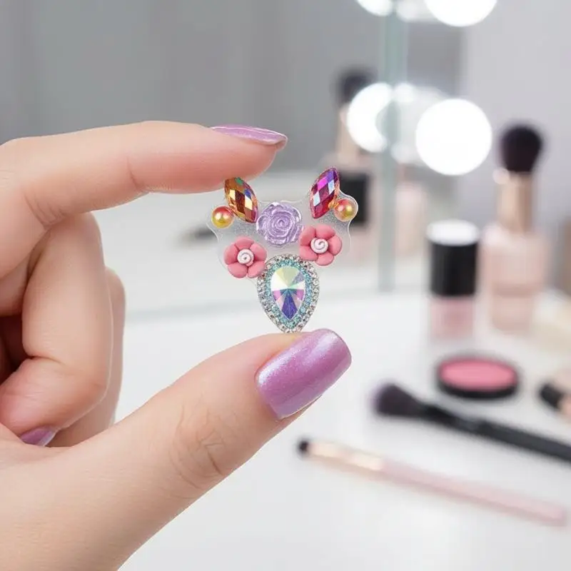 Pegatinas de diamantes de imitación 3D para maquillaje Rave, cristales autoadhesivos brillantes, 1 hoja para decoración de disfraces de fiesta y festivales EDM