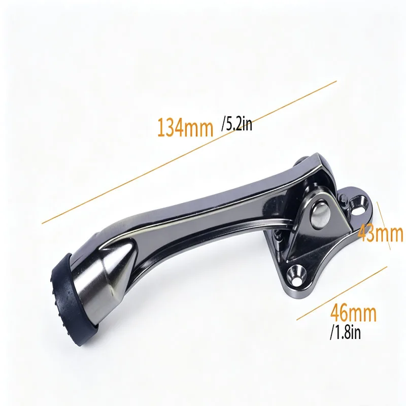 Heavy Duty Kick Down Door Stopper, No Drill Rubber Door Stop Wedge for Indoor Outdoor Commercial Door Bottom Protection