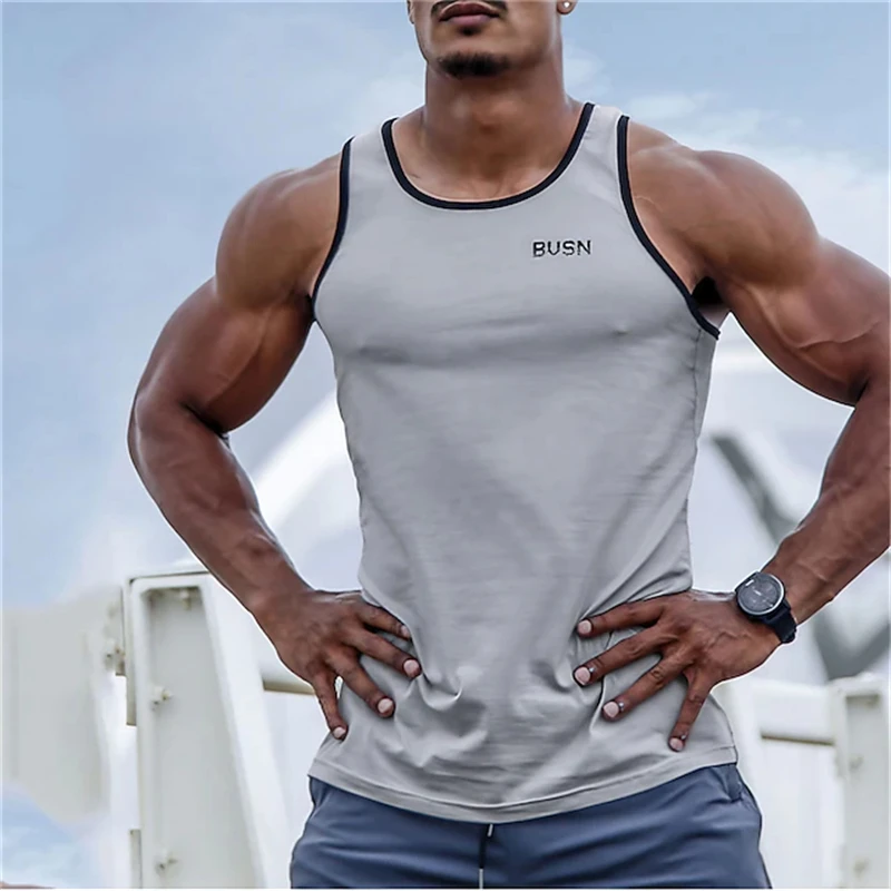 

Summer Daily Trend Men's Tank Top Outdoor Sports Running Fitness Mens Sleeveless T-shirt Urban Street Men's Tank Top Man Clothes