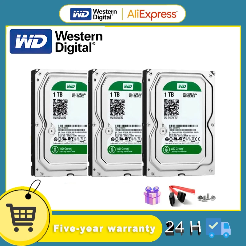 Western Digital WD Green 6TB 4TB 3TB 2TB 1TB 500GB 3.5-inch Internal Hard Drive IntelliPower SATAIII 6.0Gb/S 64MB Cache 5400RPM