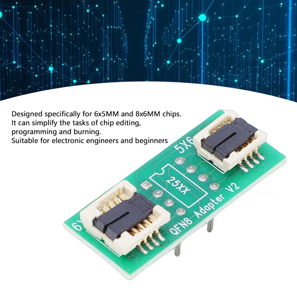 Universal PCB Adapter QFN8 WSON8 DFN8 to DIP8 1.42×0.59in Two in One Adapter Universal Adapter For Chips