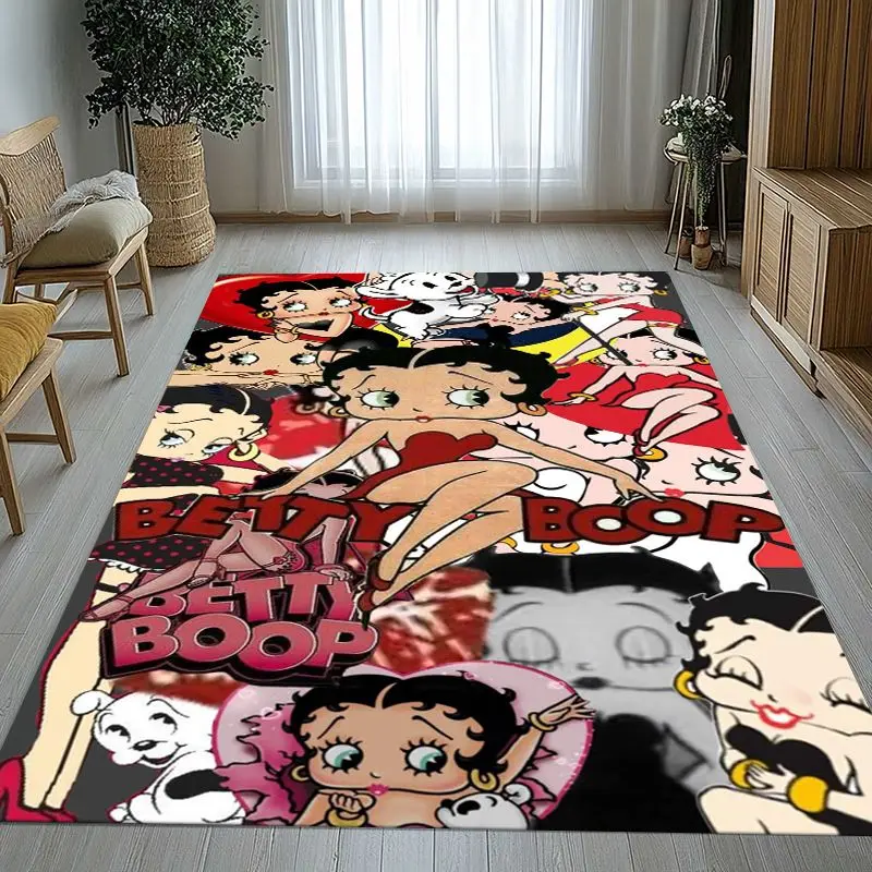 Cute B-Betty Girl B-Boop Cartoon Soft Non-Slip Large Area Rug for Living Room,Bedroom Playroom Carpet Mat for Sofa,Home Decor