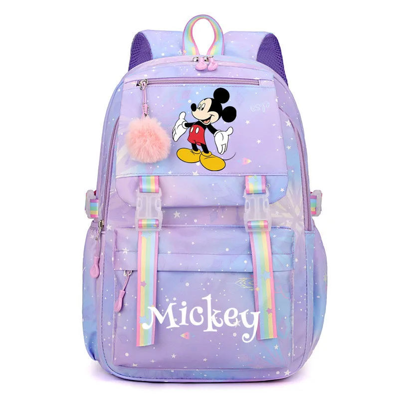 

New Micky Mouse Cartoon Printed Schoolbag Primary School Junior High School Students Backpack Large-capacity Leisure Backpack