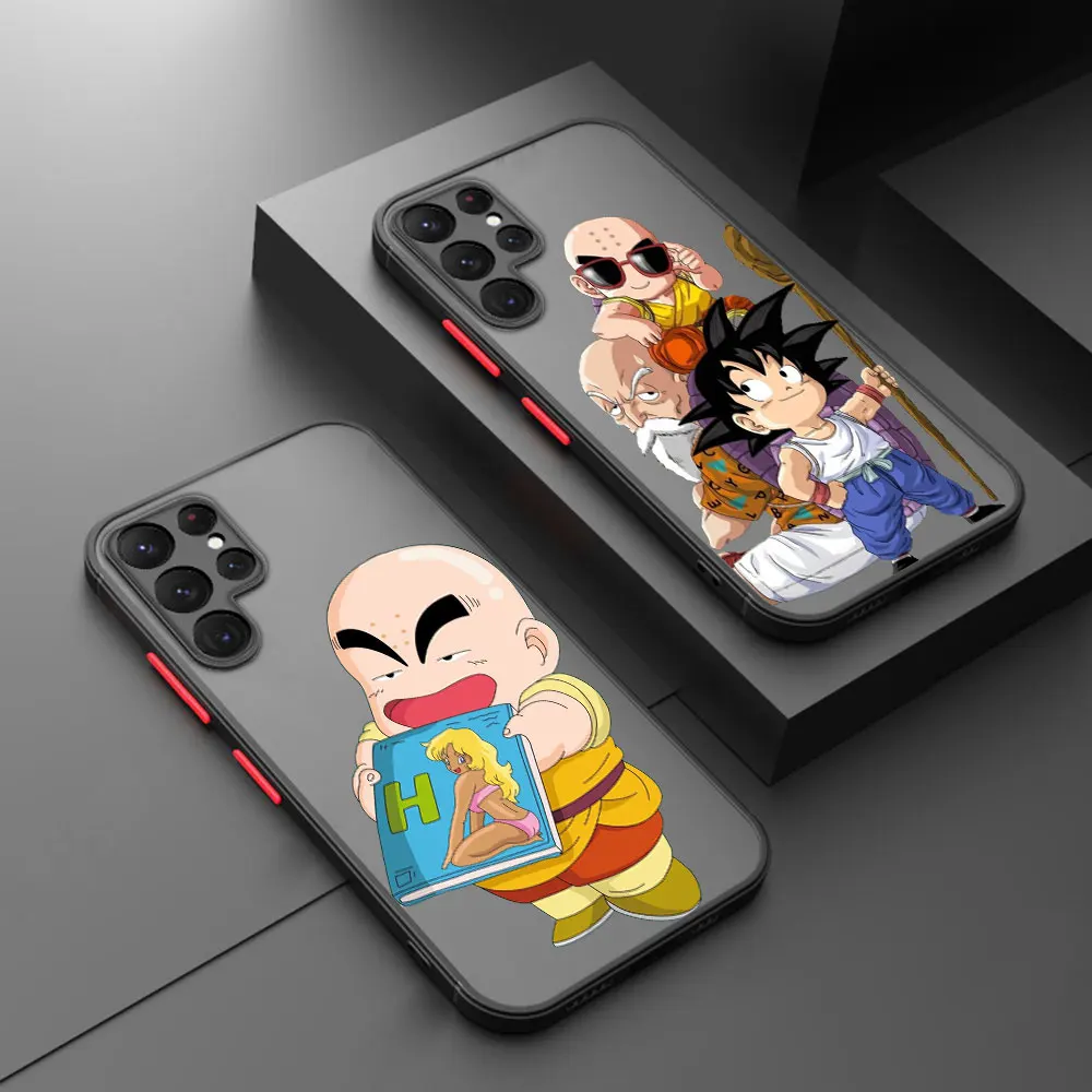 Dragons Balls Bald Head For Samsung Galaxy S24 S23 S22 S21 S20 FE Ultra Plus S10 Lite 5G Frosted Translucent phone case