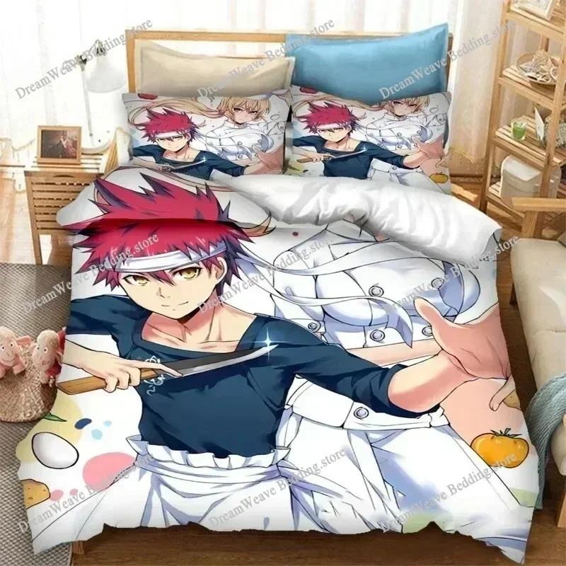 Food Wars! Shokugeki No Soma Cartoon Poster Sheets Quilt Covers Bedding Dormitory Sheets Bedding Set Soft Warm Bedding Set963963
