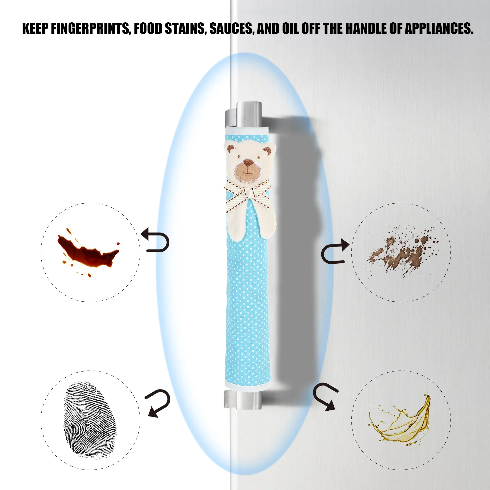 

4Pcs Refrigerator Handle Covers Decorative Protective Kitchen Appliance Door Covers for Fridge Oven Dishwasher Freezer Handle