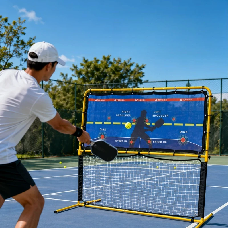 Foldable Pickleball Rebound Training Net 2-in-1 Pickleball Practice Nets Multifunctional Pickleballs Net Portable Sports Parts