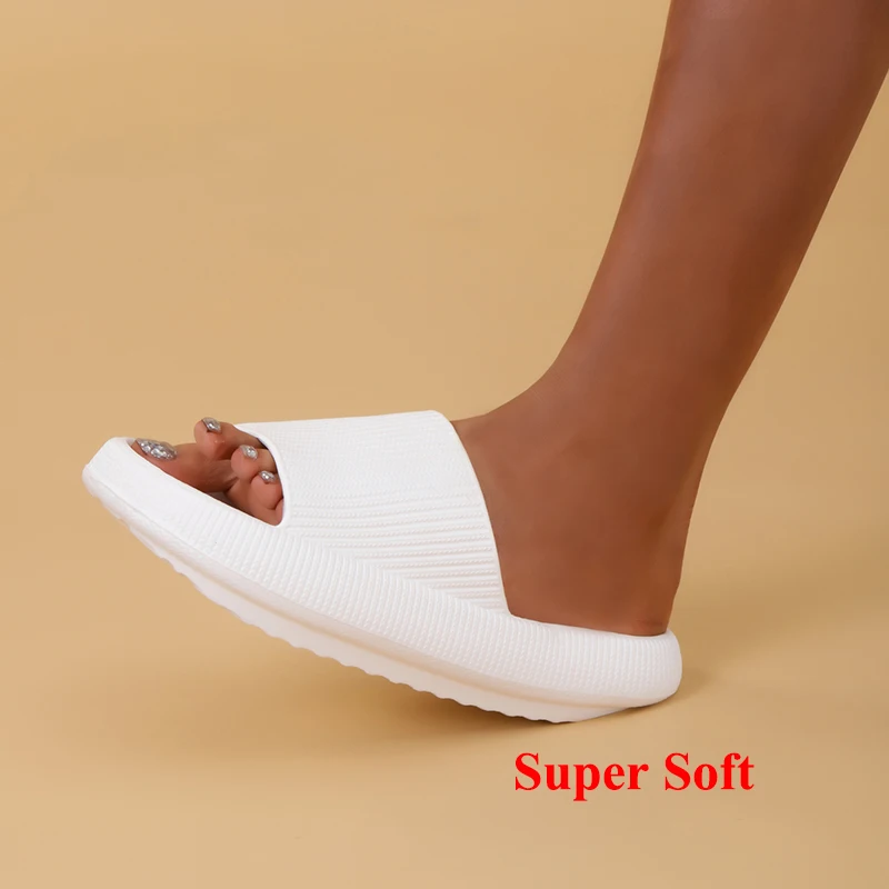 Summer Thick Bottom Cloud Slippers Women 2024 EVA Soft Platform Pillow Slides Woman Light Casual Non-Slip Beach Shoes Flip Flops