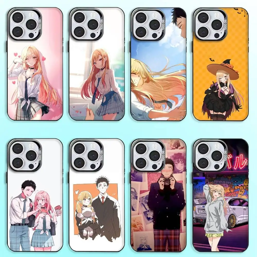 

My Dress-Up Darling Phone Case For iPhone17,16,15,14,13,12,11 Plus,Pro Max Colored Silver Plated Inside Cover