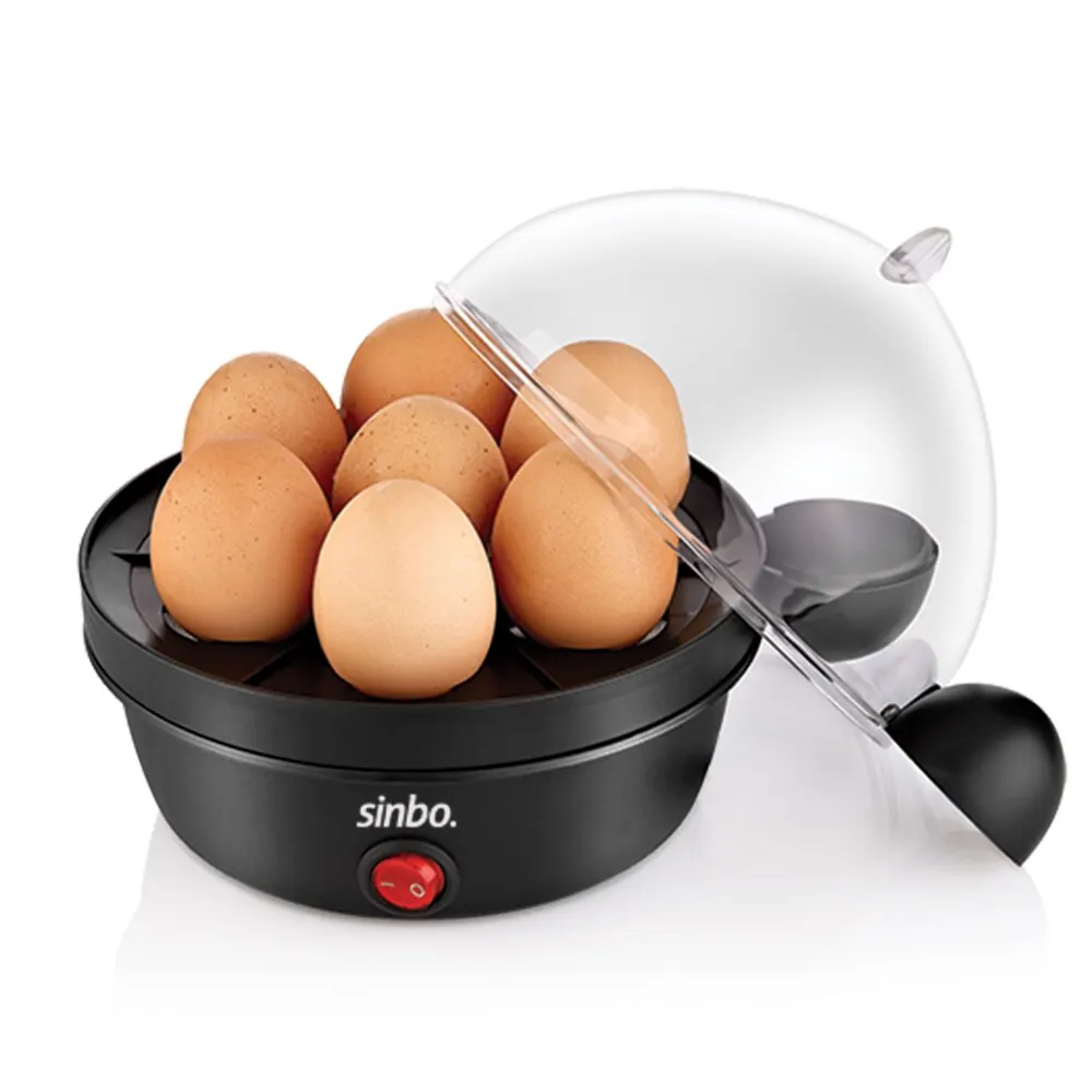 Electric Cooker Sinbo Black Rapid for Hard Boiled Scrambled Eggs with 7 Capacity, Automatic Shut-Off Feature