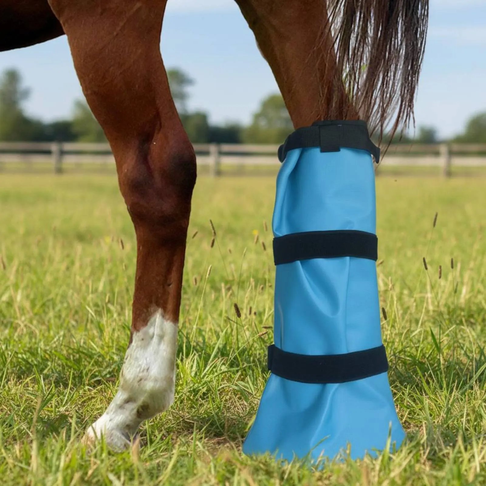 

Hoof Soaking Boot Adjustable Strap Hoof Soak Bag Horse Soaking Boot Reusable Horse Leg Wrap Soft Shell for Grooming