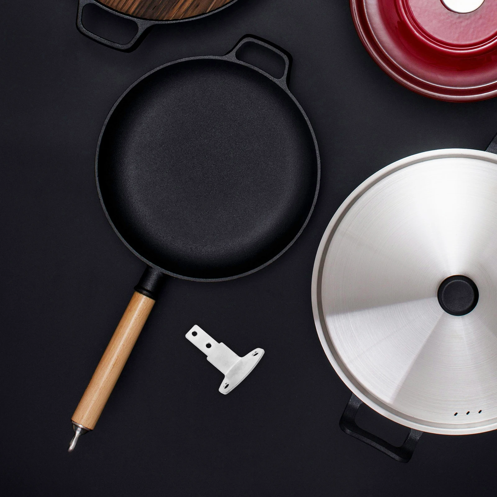 

Cookware Handle Bracket Replacement Ergonomic Pot Holder Iron Pan Accessory Detachable Removable Wok Saucepan Frying
