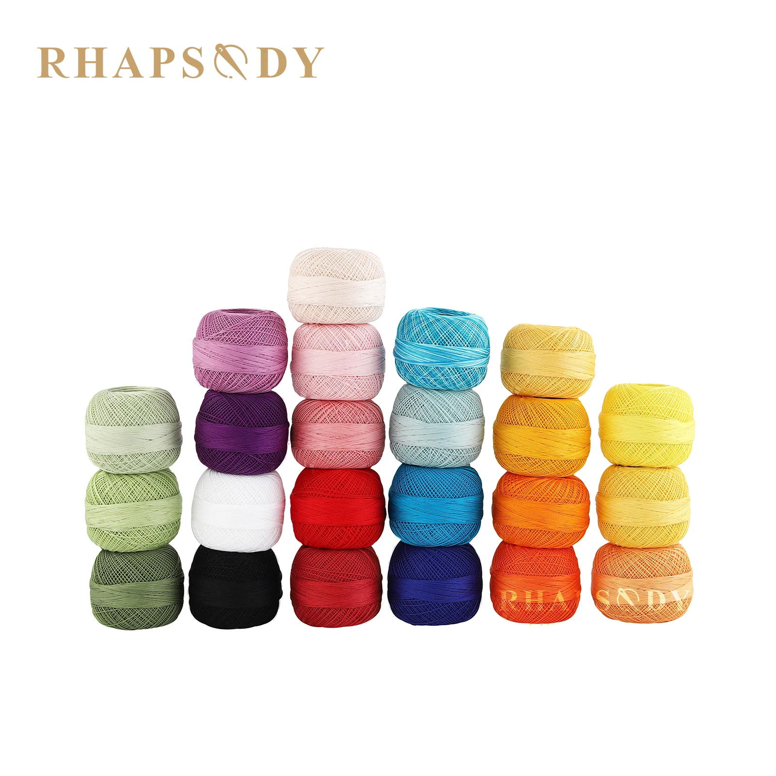 Rhapsody Rozmiar 80 Najwyższa jakość 23 kolory Szydełko z egipskiej bawełny, oszustwo, dziewiarska koronka po 10 gramów 184 jardów