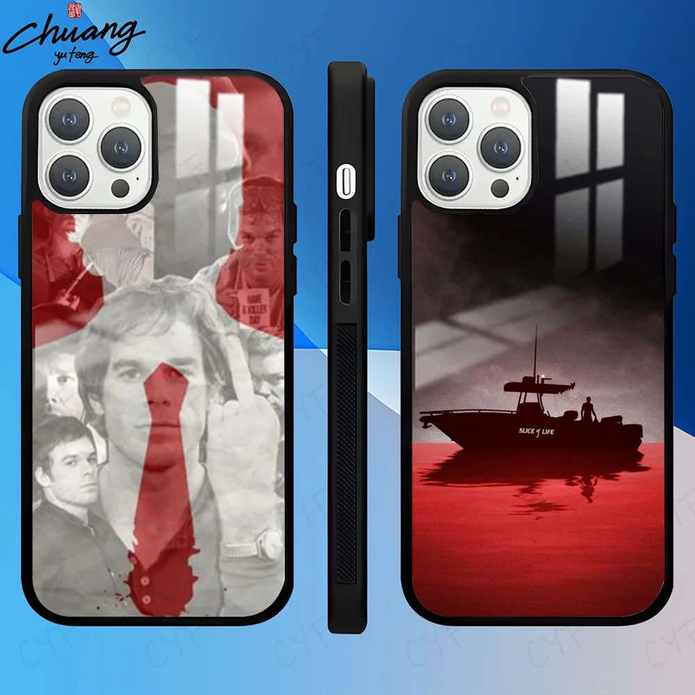 D-Dexter Morgan movie Phone Case For 11 12 13 14 15 16Pro Max mini Plus Frosted mirror Phone Cover