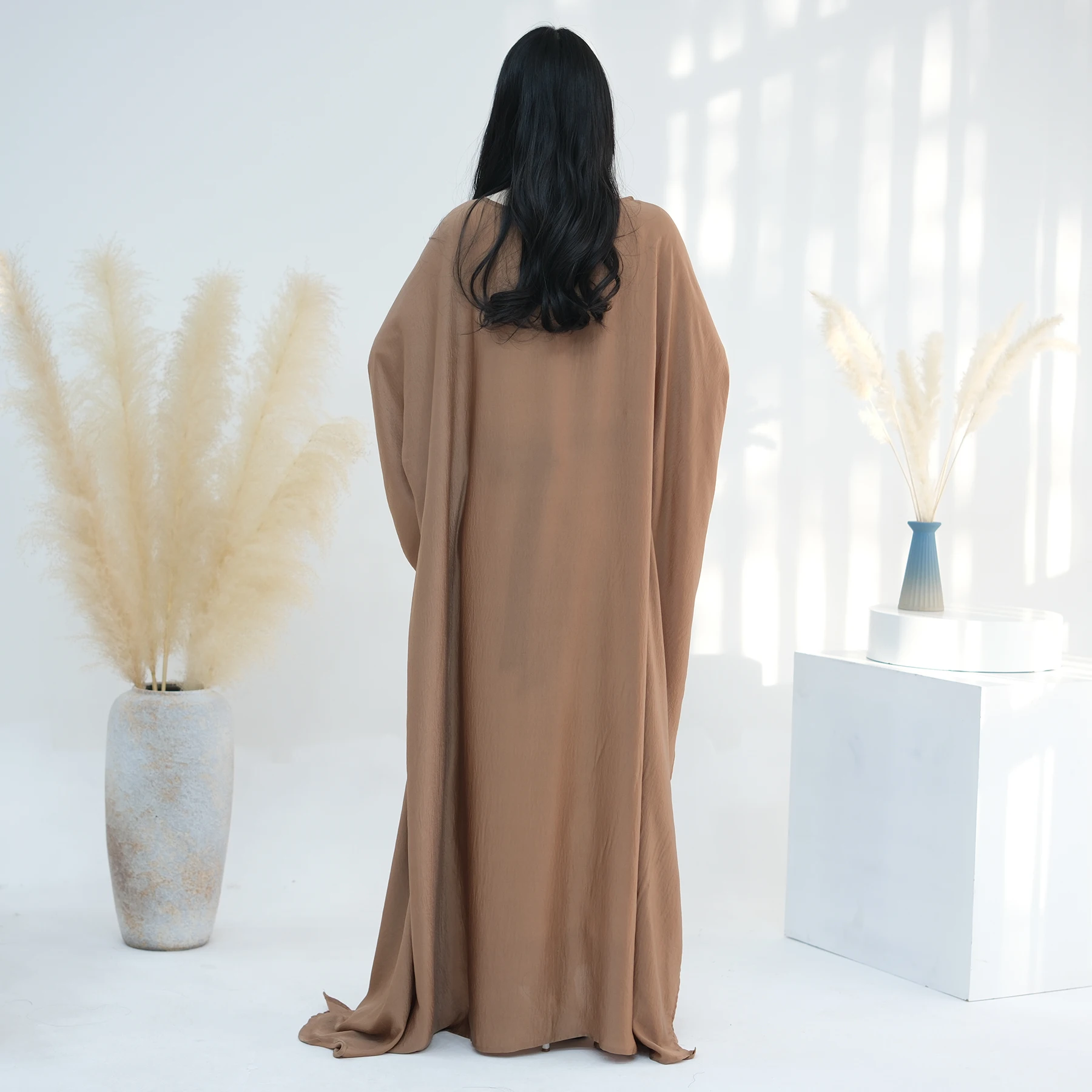 Modest Abaya für Muslimische Frauen Fledermaus Ärmel Lange Maxi Kleider Türkei Kaftan Arabischen Eid Ramadan Party Robe Dubai Femme Jalabiya Kaftan