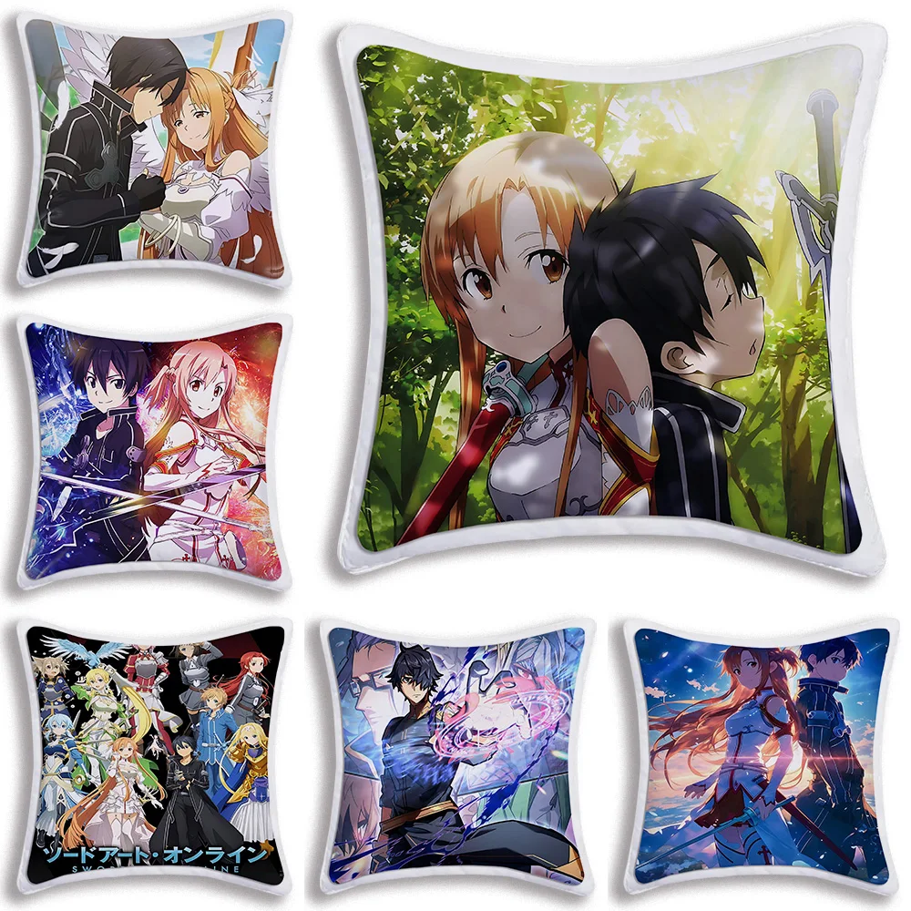 Pillow Covers Cartoon Sofa Decorative Home Double-sided Printing Short Plush Cute Cushion Cover