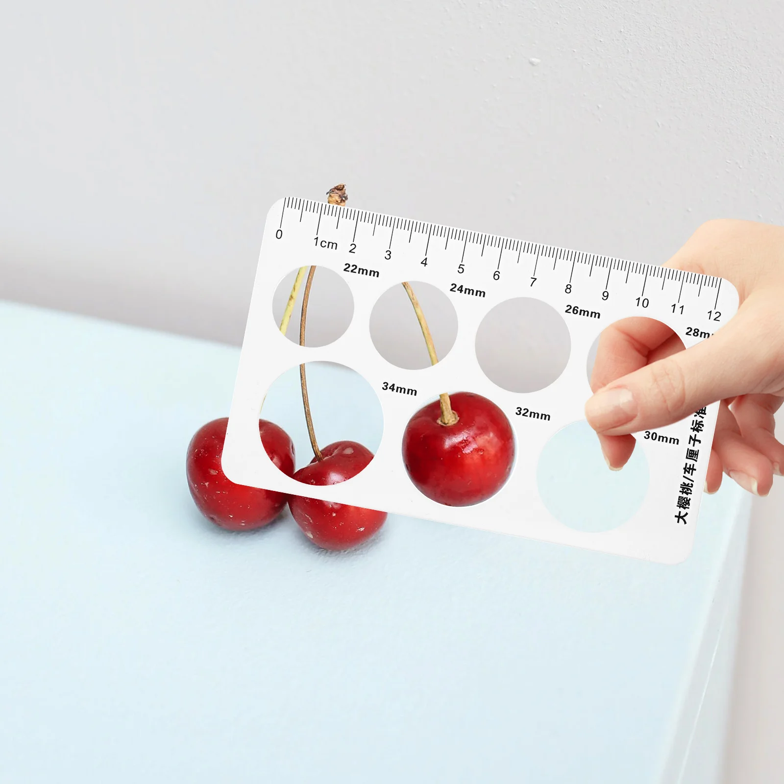 

12 Pcs Cherry Measuring Ruler Fruit Measure Items Fresh Diameter Gauge for Farm Pp Tool Grading