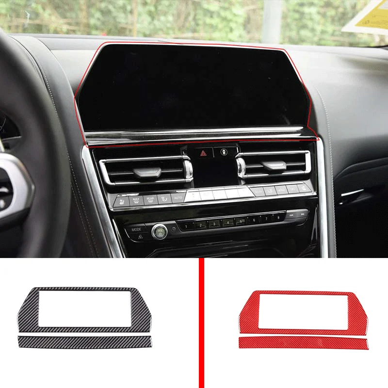 

For 2019-22 BMW 8 Series G14 G15 G16 soft carbon fiber car navigation screen decorative frame sticker car interior accessories