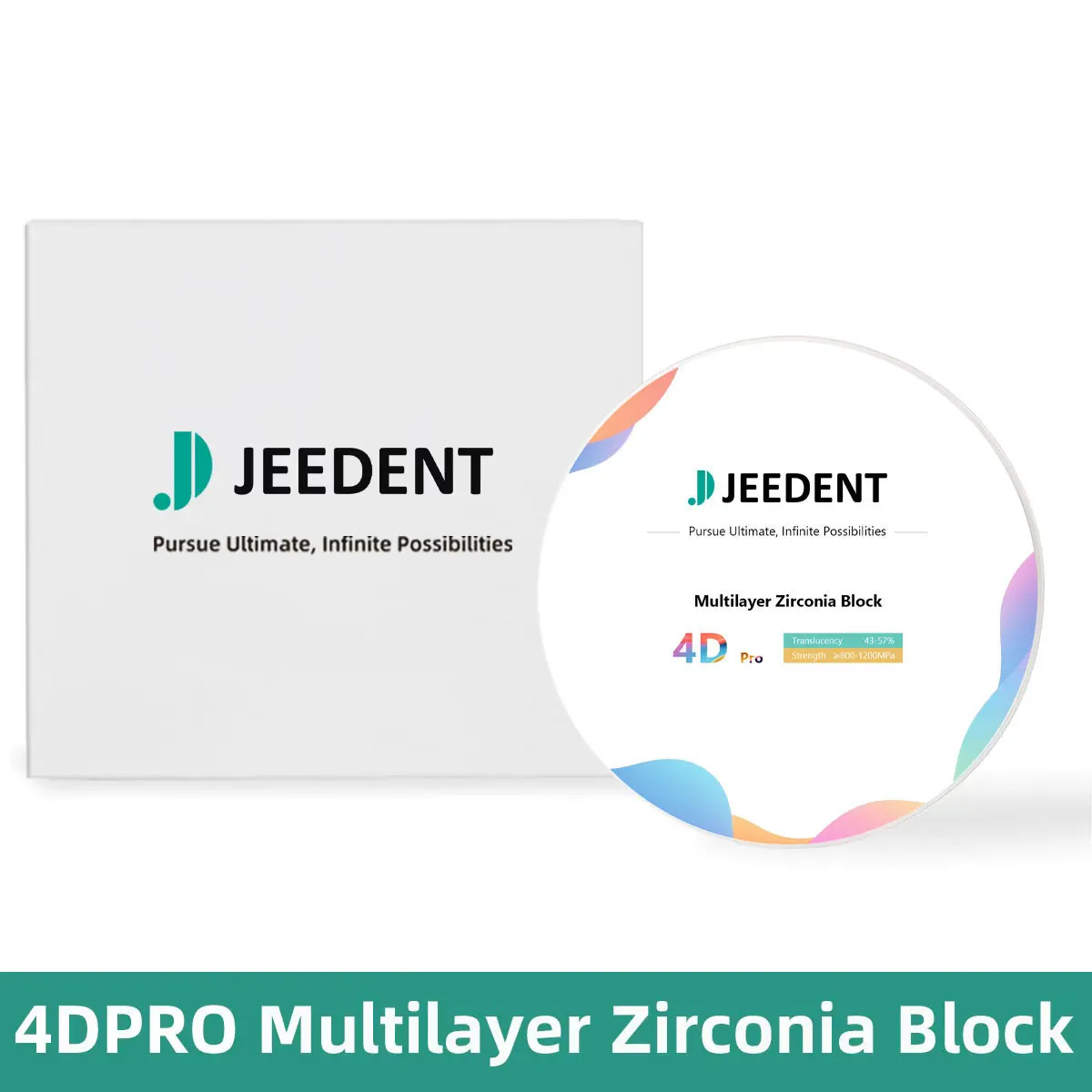 JEEDENT 4DPRO Zircone multicouche 98mm Teinte Vita Haute Translucidité Couronne Pont Zirconium Laboratoire Dentaire Odontotecnico