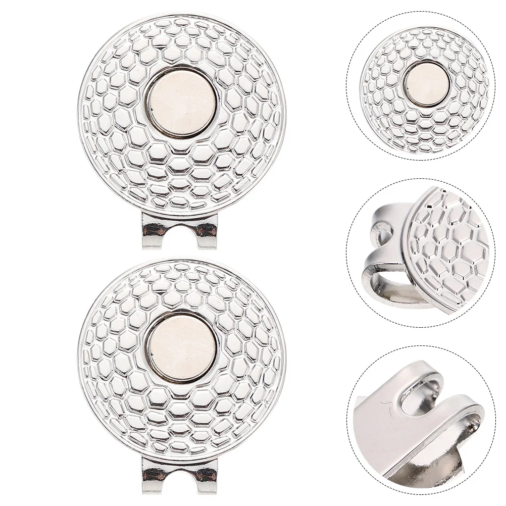 

2 Pcs Golf Ball Mark Accessories Cap Marker Clips Magnetic Pin Markers Hat Zinc Alloy Equipment Child