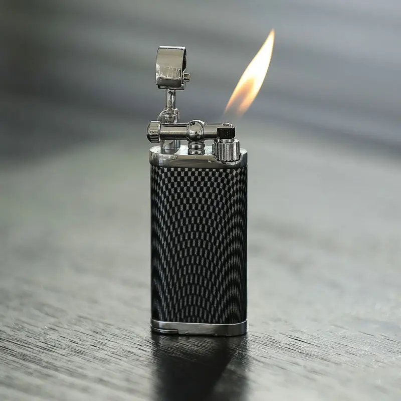 SPUNK Metal Cigarette Lighter with Pipe Tamper Personalized Retro Metal Rocker Wheel Easy To Light Cigarette Accessories