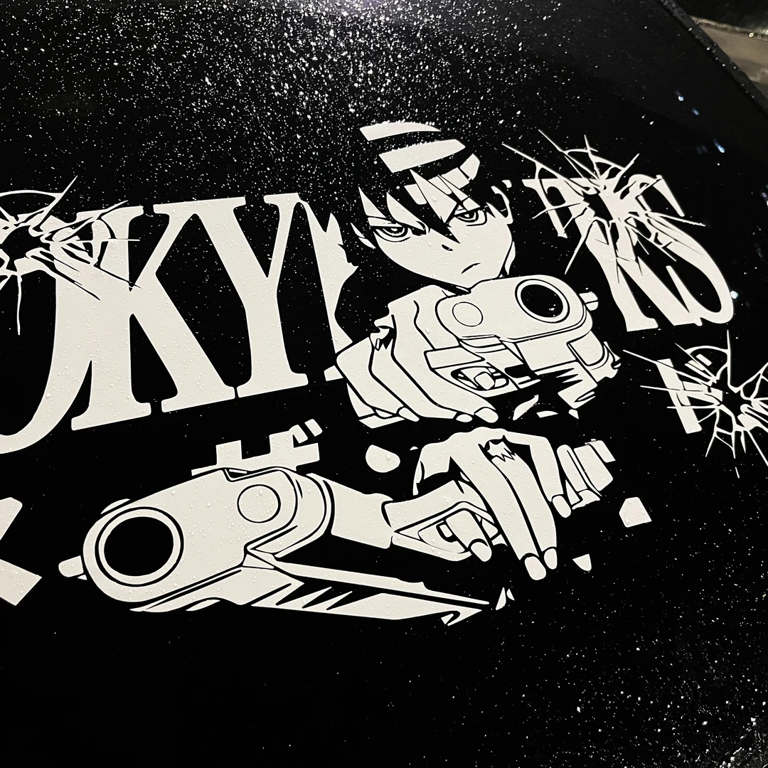 SPOOKY HOURS JDM Anime Cartoon Auto Heckscheibe Tür Super Cooler Offroad-Pickup-Aufkleber Wasserdichter Vinyl-Aufkleber