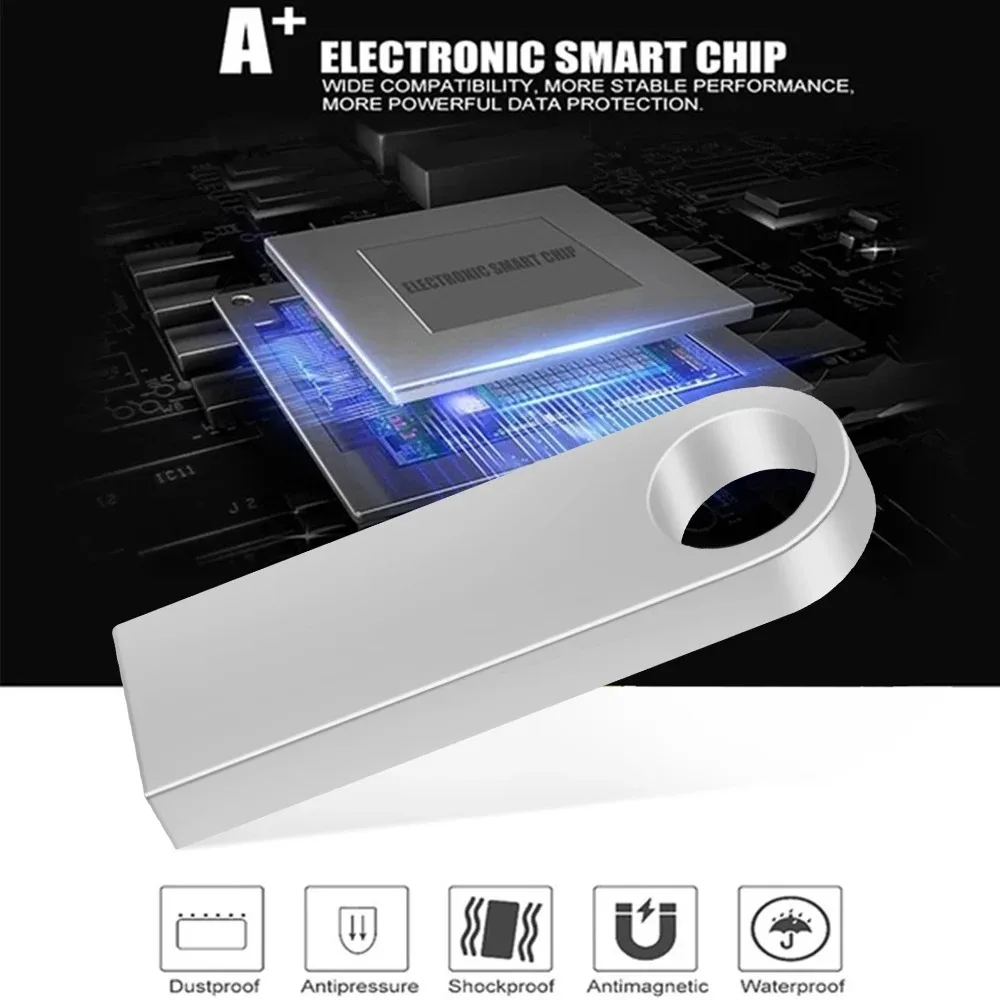 Business Custom Logo 100 Pack Pendrive USB 8GB 16GB High-Speed Waterproof Metal USB 2.0 Flash Drive Mini Dustproof Free LOGO