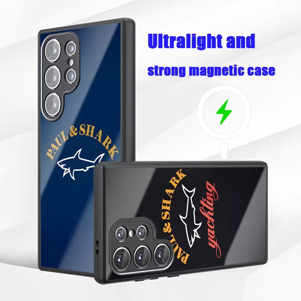 HOT Fashion Phone Case For Samsung S26 S25 S24 S23 S22 S21 S20 Plus Ultra Fold A Glass Magnetic Case P-Paul-SharkES Logo Design