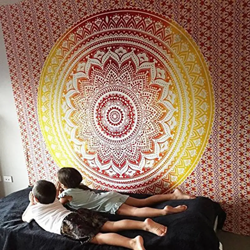 Bohemian Style Color Change Mandala Tapestry Cover Mat Beautiful Background Home Decoration 200*150cm