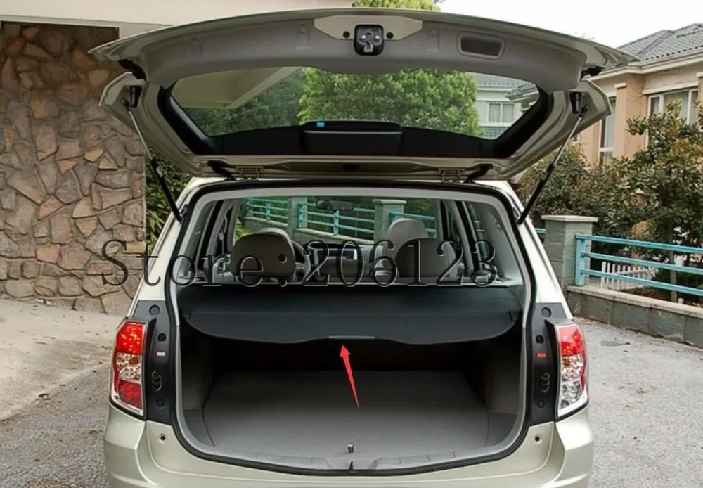 for Subaru Forester 2008 2009 2010 2011 2012 Car Rear Trunk Security Shield Cargo Cover  High Qualit Black Auto Accessories