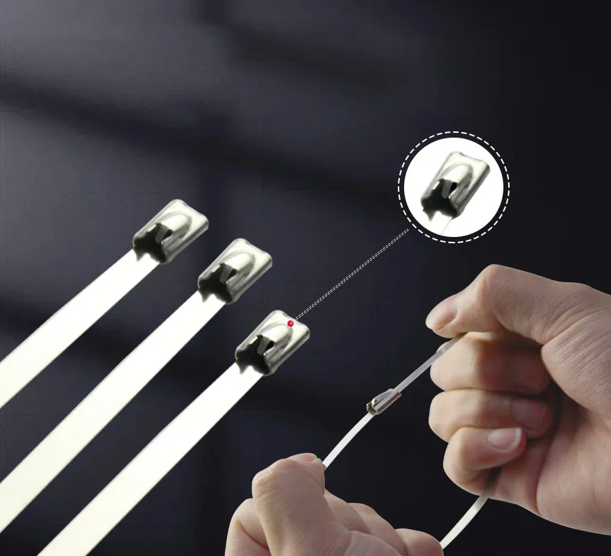 

Stainless Steel Cable tie 4.6mm Heavy-duty Self-locking Cable zipper tie Multifunctional Metal Exhaust Wrapped LockingTie 20/50p