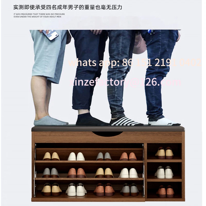 Customizable Tipping Bucket Shoe Change Stool Home Door Shoe Cabinet Seated Shoe Stool Walnut Door Rack Light Luxury Ho