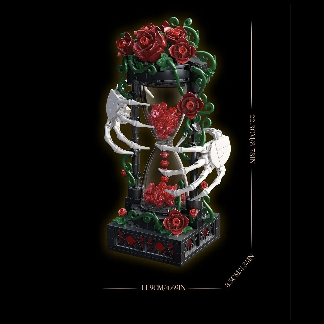 Stad Creatieve Rose Style Model Bouwstenen MOC Schedel Maan Zandloper Kruis Hart Decoratief Ornament Bakstenen Montage Speelgoed Cadeau