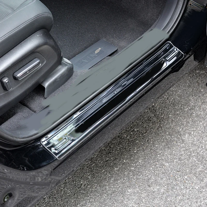 Car Black Titanium Door Sill Scuff Plate Covers for Honda CR-V CRV EX-L Hybrid 2023 2024 Welcome Pedal Trim Accessories