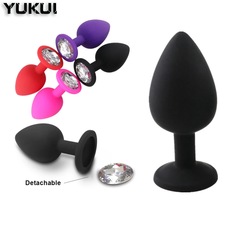 3 Sizes Silicone Anal Plug Sex Toys Anal Trainer Diamonds Removable Butt Plug for Women Man Couple Gay Unisex Sex shop Adult 18