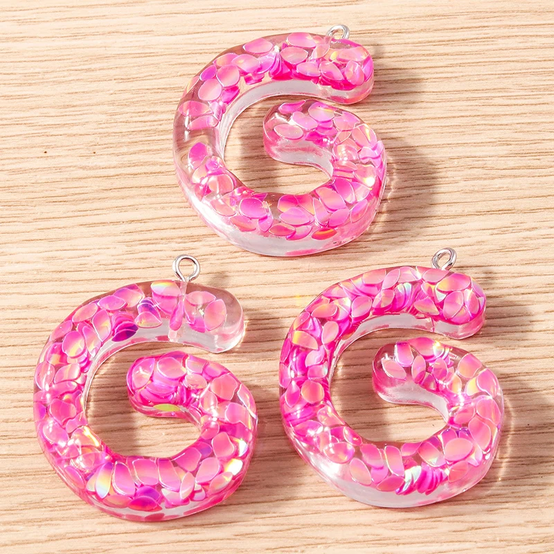 5 Stück Harz-Buchstabenanhänger in Bonbonfarben, 26 Buchstaben von A bis Z, zum Basteln von Schmuck, Ohrringen, Anhängern, Halsketten, Armbändern, für DIY-Projekte und als Geschenk. – Detail 10