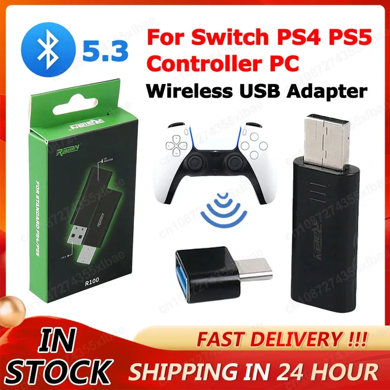 Беспроводной Bluetooth-адаптер BT 5,3 USB-передатчик-приемник для Nintendo Switch PS4 PS5 Контроллер ПК Аудио адаптер Конвертер