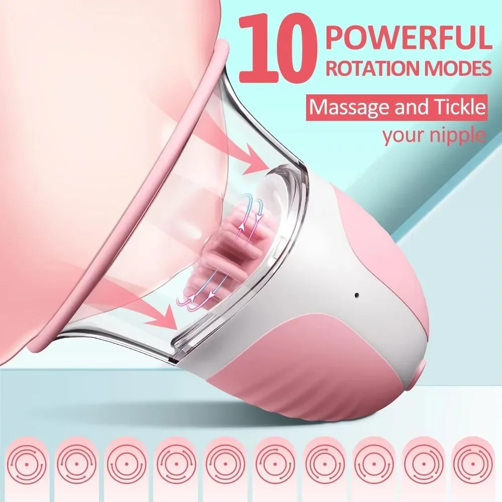 Breast Enhancement Sucking Vibrator Rotating Vacuum Pump Bra Sucker AV Breast Massager Female Nipple Stimulation Masturbator view 3