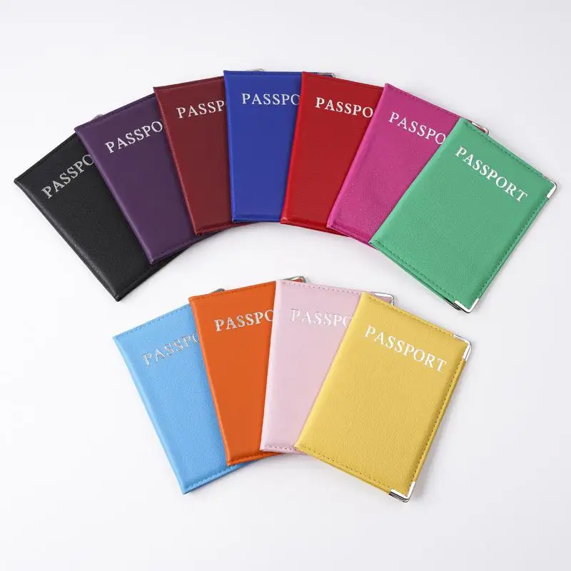 Passport Cover PU Leather Travel Passport Holder Protector Case Organizer Ticket Document Business Credit ID Cards Wallet