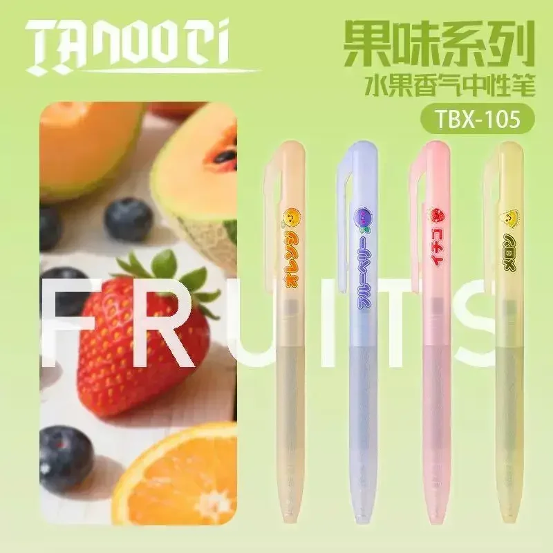 TANOOCI Scented Gel Ink Signature Pen,0.5mm Black Imported Ink Side-Click Retractable Caneta For Doing Homework,Exam&Note-Taking