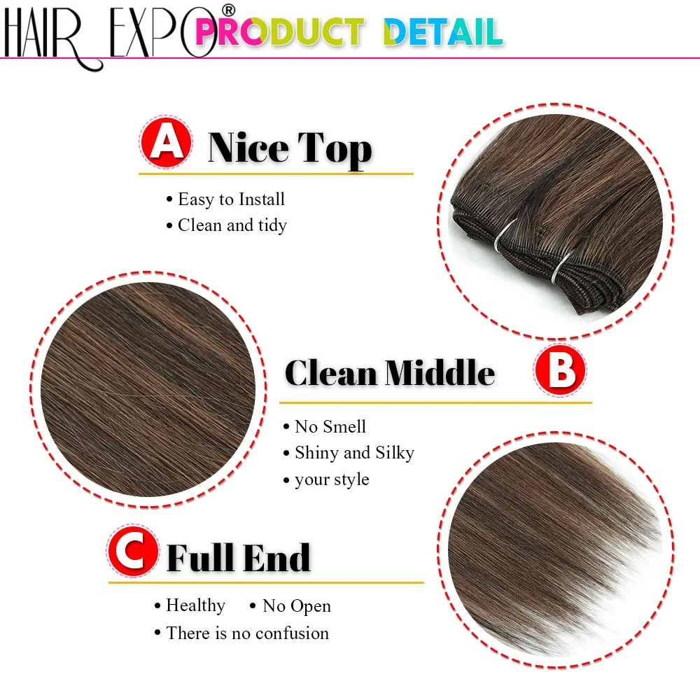 26Inch Synthetic Straight Hair Bundles 150g Smooth Long Natural Hair Extensions Ombre Soft Yaki Straight Hair Weave Full to End 5