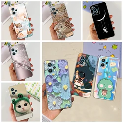 RMX3521 For Realme 9 4G Phone Case Back Cover Couple Love Heart Pattern Camera Protection Bumper For Realme9 Soft Silicone Etui