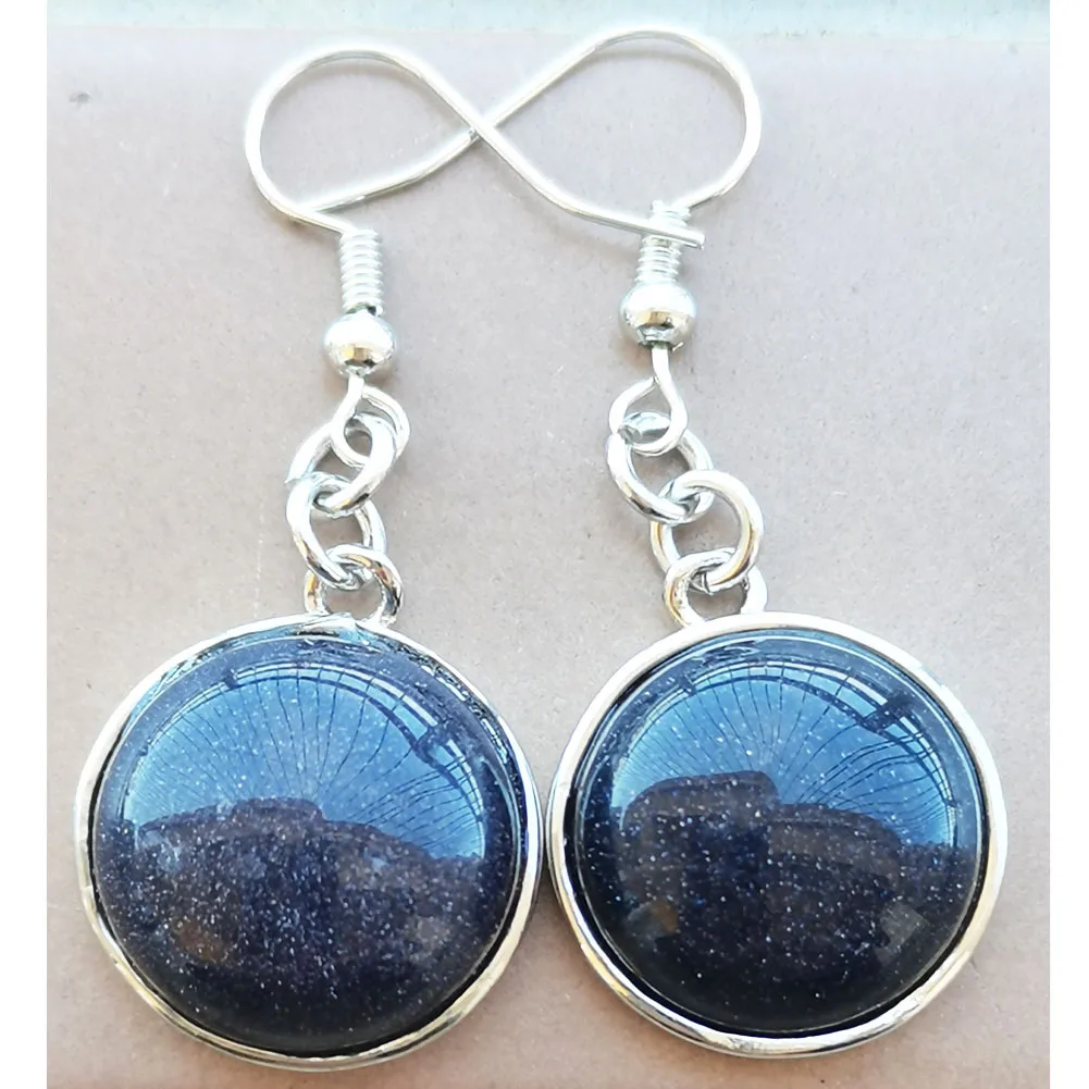 عين النمر الأزرق الرمال أوبال الملكيت غولدستون Howlite افينتورين اللازورد Unakite العقيق جولة استرخى القرط PWB981 #3